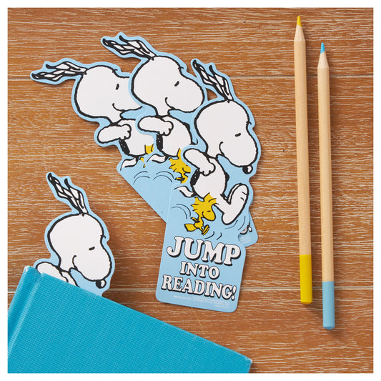Peanuts Jump Into Reading Bookmark