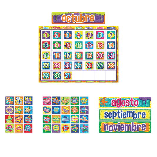 Color My World Spanish Calendar Bulletin Board Set