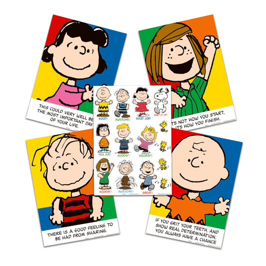 Peanuts Character Motivational Bulletin Board Set