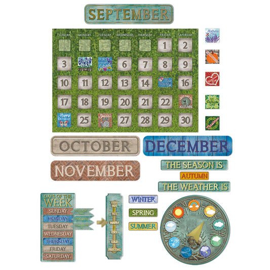 Curiosity Garden Calendar Bulletin Board Set
