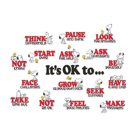 Peanuts Snoopy It's Okay to Bulletin Board Set